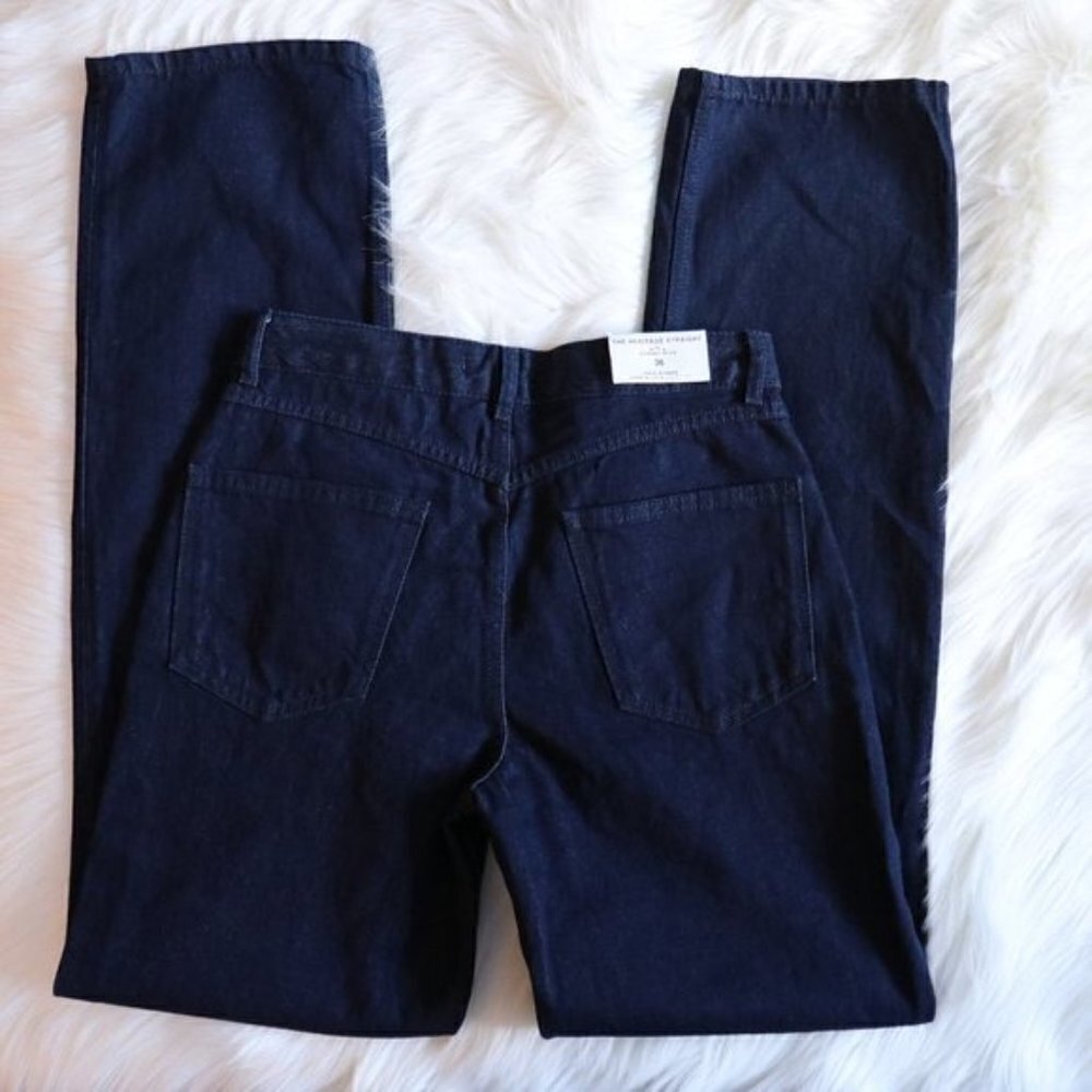 NEW Zara The Heritage Straight Leg Sunset Blue Dark Wash Jeans Size 4 - Picture 6 of 7